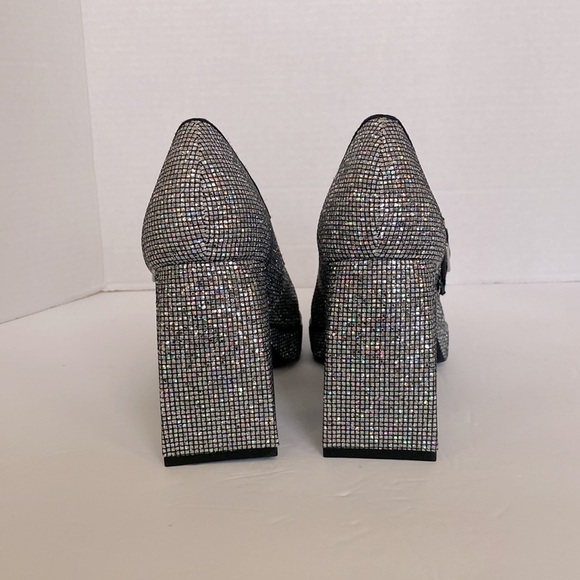 Gianni Bini GB Night Glitter Sparkly Disco Ball Platform Mary Jane Pumps Size 8 - Picture 4 of 7